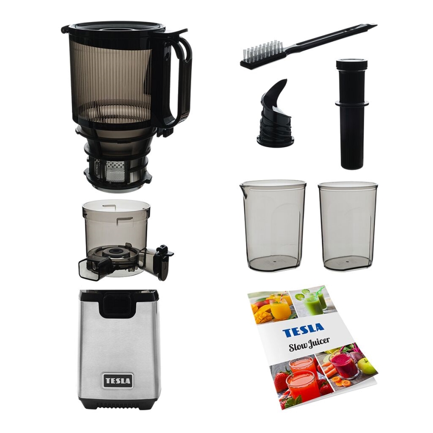 TESLA Electronics SlowJuicer Deluxe - Sapcentrifuge met lage snelheid 250W/230V roestvrij/zwart