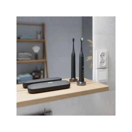 TESLA Smart - LOT 4x Tête de rechange pour brosse à dents sonic TS400 noir