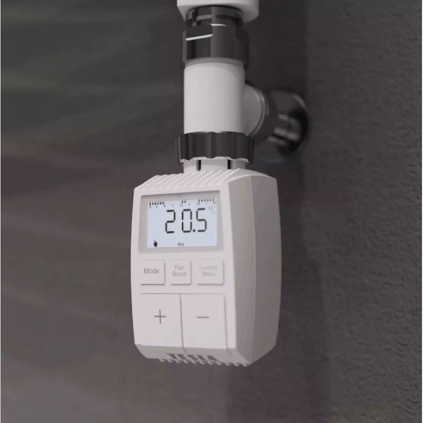 TESLA Smart - Slimme draadloze thermostaatkop met LCD-scherm 2xAA