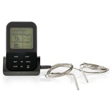 Thermomètre à viande sans fil avec écran LCD et minuteur 0-250 °C