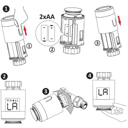 Thermostaat Kop Wifi ZigBee 2xAA/3V Tuya