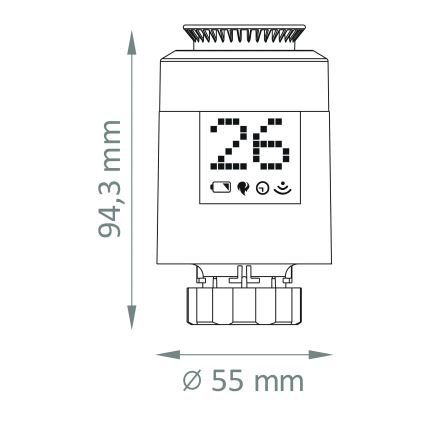 Thermostaat Kop Wifi ZigBee 2xAA/3V Tuya