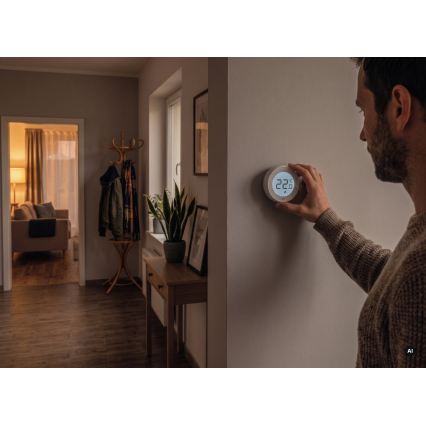 Thermostat d'ambiance manuel 230V/6A 2xAA blanc