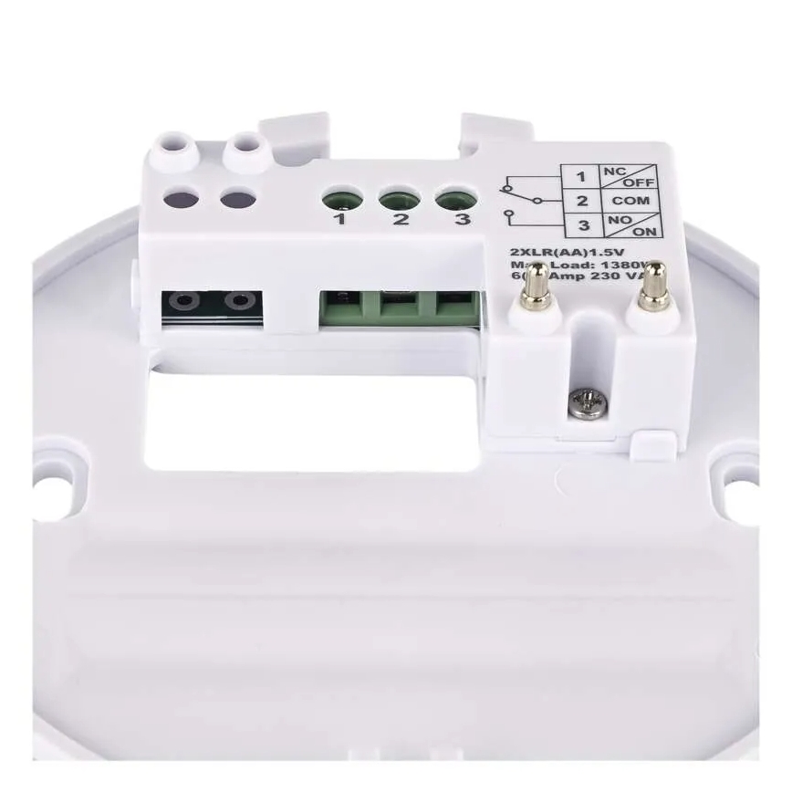 Thermostat d'ambiance manuel 230V/6A 2xAA blanc