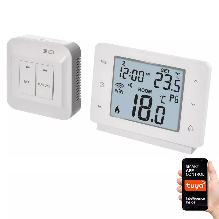 Thermostat secteur connecté et commande vocale pour 2 appareils