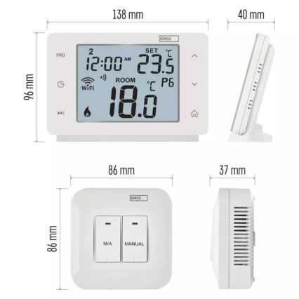 Thermostat numérique sans fil GoSmart 230V/16A Wi-FI Tuya