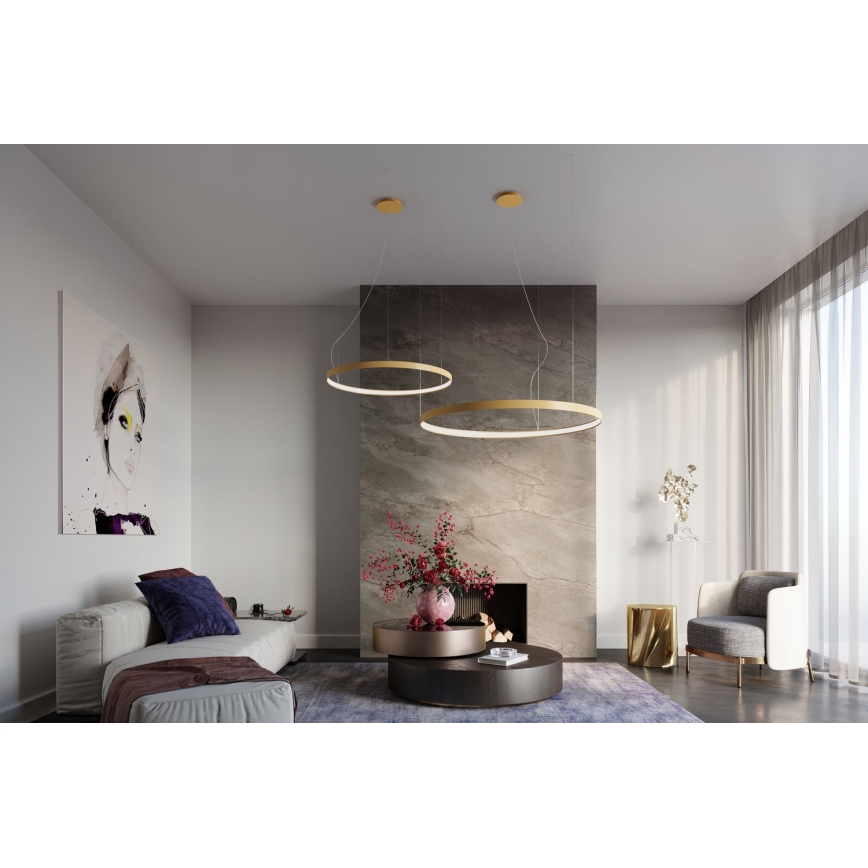 Thoro TH.174 - LED Hanglamp aan een koord RIO LED/50W/230V CRI 90 3000K diameter 78 cm goud