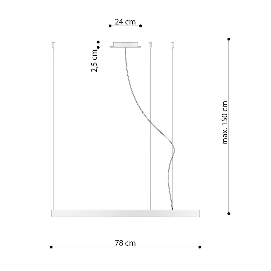 Thoro TH.174 - LED Hanglamp aan een koord RIO LED/50W/230V CRI 90 3000K diameter 78 cm goud