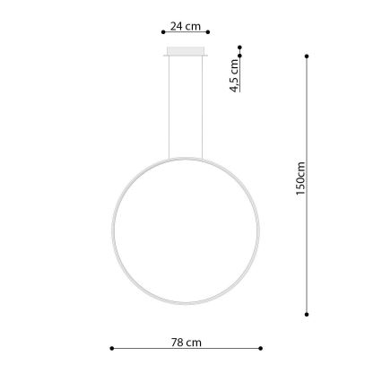 Thoro TH.175 - LED Hanglamp aan een koord RIO LED/50W/230V CRI90 3000K diameter 78 cm goud