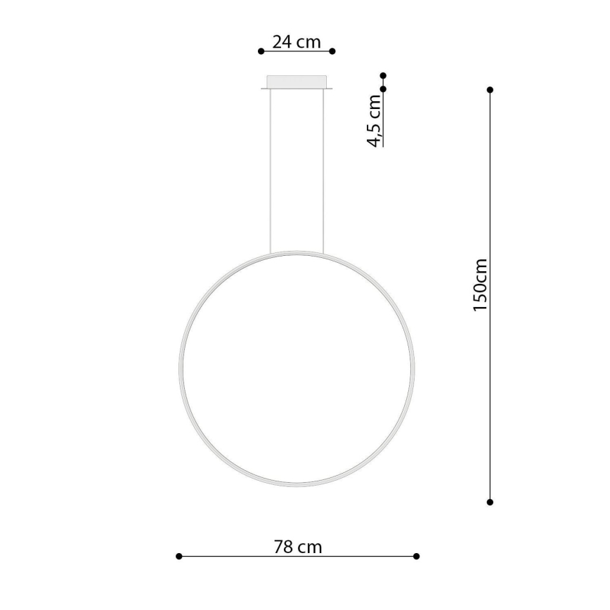 Thoro TH.175 - LED Hanglamp aan een koord RIO LED/50W/230V CRI 90 3000K diameter 78 cm goud