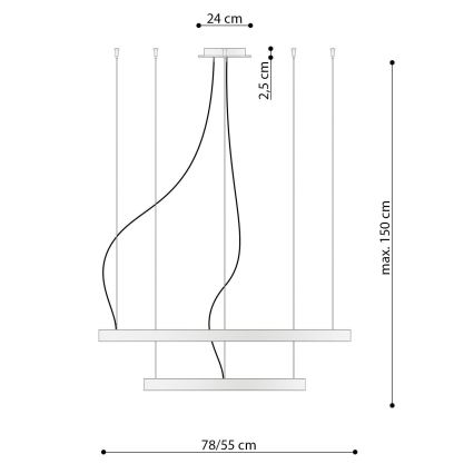 Thoro TH.178 - Suspension filaire RIO LED/80W/230V CRI 95 4000K blanc