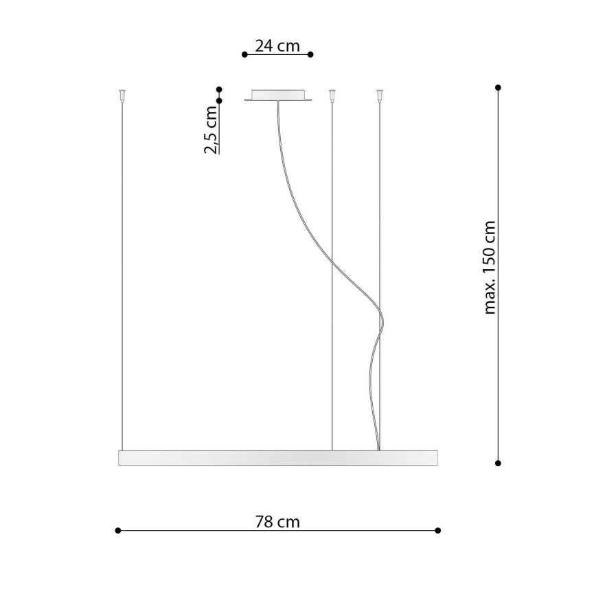 Thoro TH.181 - LED  Hanglamp aan een koord RIO LED /50W/230V CRI 95 4000K diameter 78 cm goud
