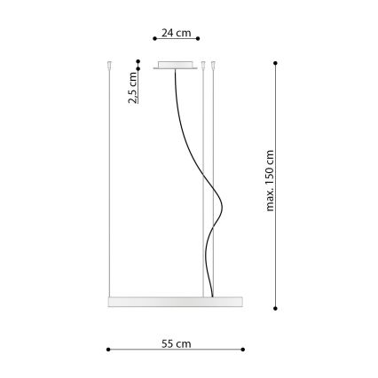 Thoro TH.216 - LED Hanglamp aan een koord RIO LED/30W/230V CRI 90 3000K diameter 55 cm goud