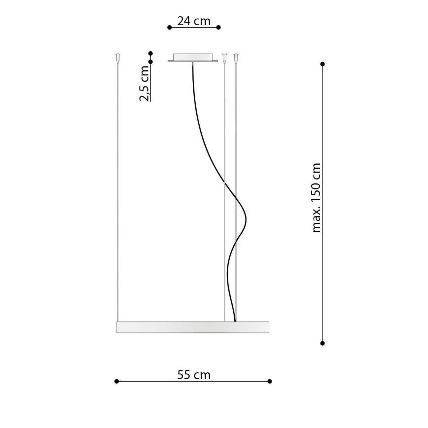 Thoro TH.217 - LED Hanglamp aan een koord RIO LED/30W/230V CRI 95 4000K diameter 55 cm goud