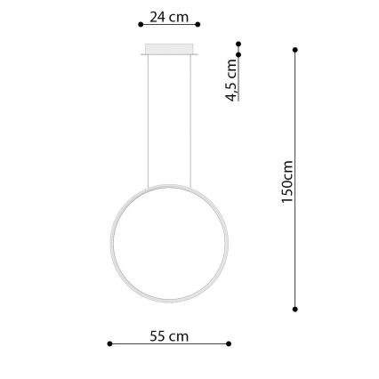 Thoro TH.220 - LED Hanglamp aan een koord RIO LED/30W/230V CRI90 3000K diameter 55 cm goud