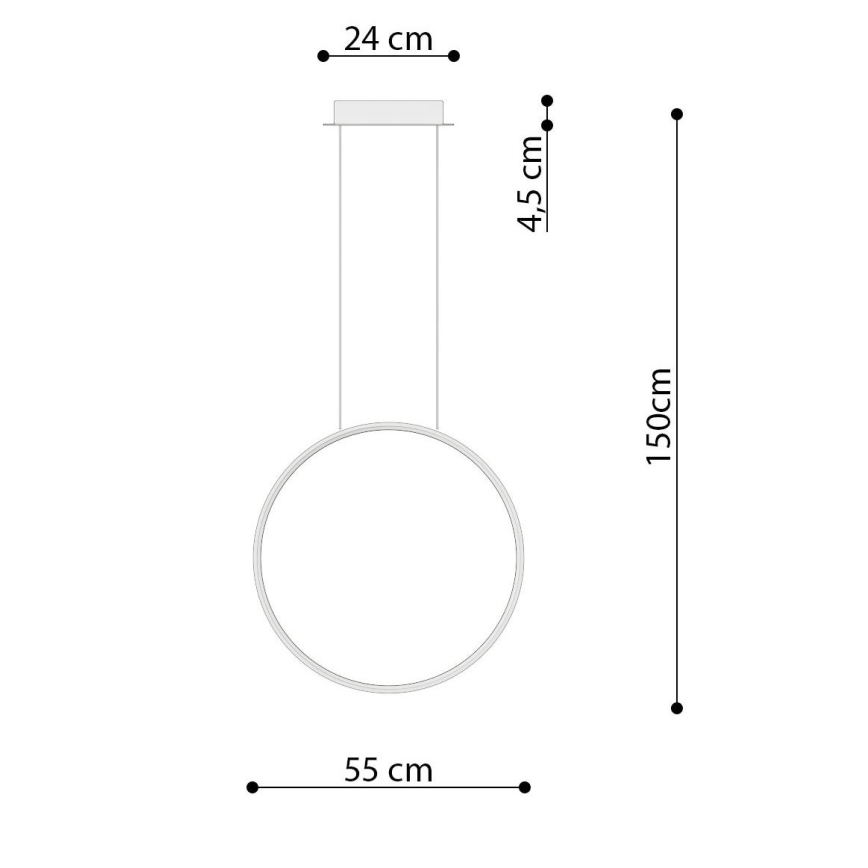 Thoro TH.220 - LED Hanglamp aan een koord RIO LED/30W/230V CRI 90 3000K diameter 55 cm goud