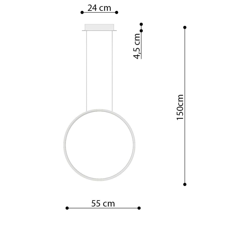 Thoro TH.221 - LED Hanglamp aan een koord RIO LED/30W/230V CRI 95 4000K diameter 55 cm goud