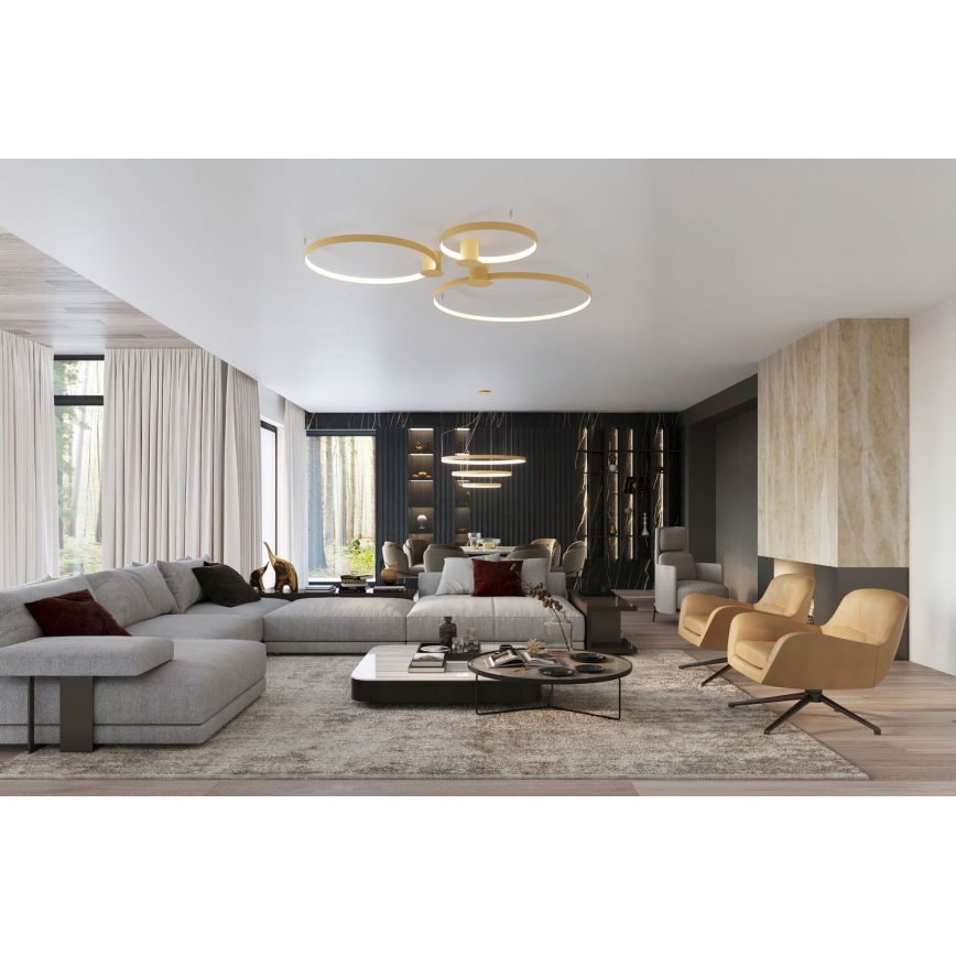 Thoro TH.223 - LED Plafondlamp RIO LED/30W/230V CRI 95 4000K diameter 55 cm goud