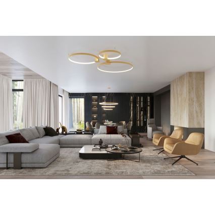 Thoro TH.224 - LED Plafondlamp RIO LED/50W/230V CRI 90 3000K diameter 78 cm goud