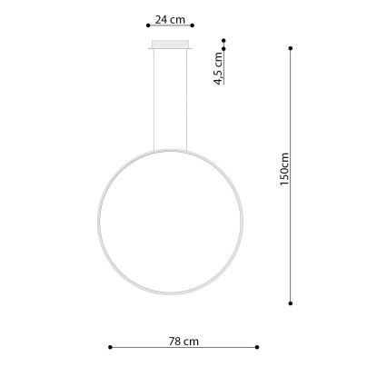 Thoro TH.248 - LED Hanglamp aan een koord RIO LED/50W/230V CRI90 3000K diameter 78 cm goud