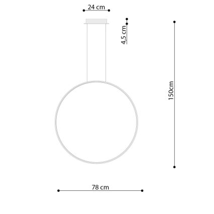 Thoro TH.249 - LED Hanglamp aan een koord RIO LED/50W/230V CRI 90 4000K diameter 78 cm glanzend chroom
