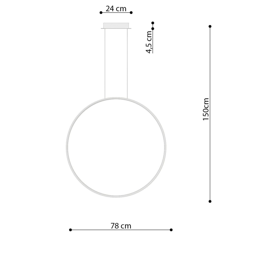 Thoro TH.249 - Suspension filaire RIO LED/50W/230V CRI 90 4000K d. 78 cm chrome brillant