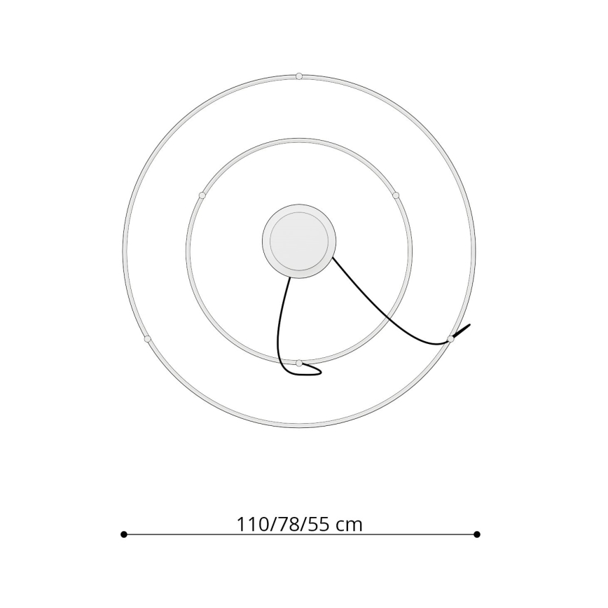 Thoro TH.268 - LED-lampenkroon aan kabel RIO LED/80W/230V CRI 95 4000K goudkleurig