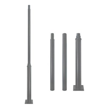 Tige métallique pour mât d'éclairage extérieur BASE 3 m gris