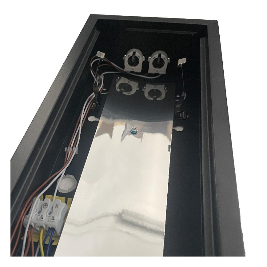 TL-buis T8 2xG13/18W/230V 120 cm zwart