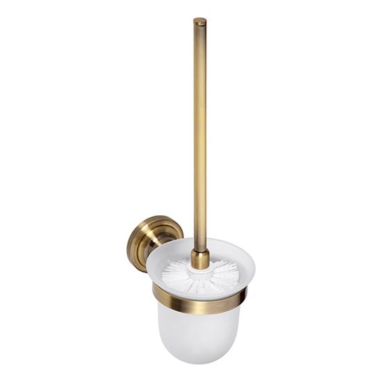 Toiletborstel 11x37,5 cm, bronzen afwerking