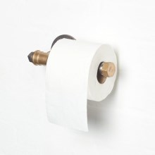 Toiletpapierhouder BORURAF 8x22 cm zwart/goud
