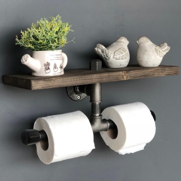 Toiletpapierhouder met een Plank BORU 12x40 cm vuren