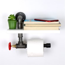 Toiletpapierhouder met een Plank BORU 14x30 cm grijs/wit