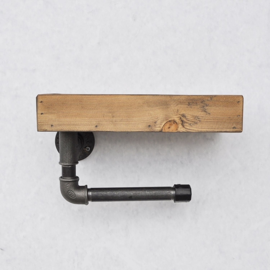 Toiletrolhouder met planchet BORU 28x16 cm vurenhout