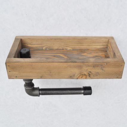 Toiletrolhouder met planchet BORU 28x16 cm vurenhout