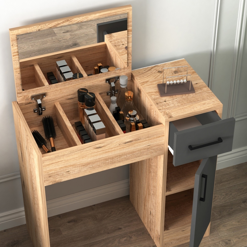 Toilettafel INCI 108,8x77 cm atlantic dennenhout/antraciet