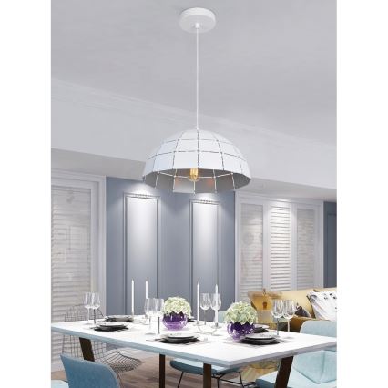 Top Light Apolo 40B - Hanglamp aan een koord APOLO 1xE27/40W/230V wit/zilver