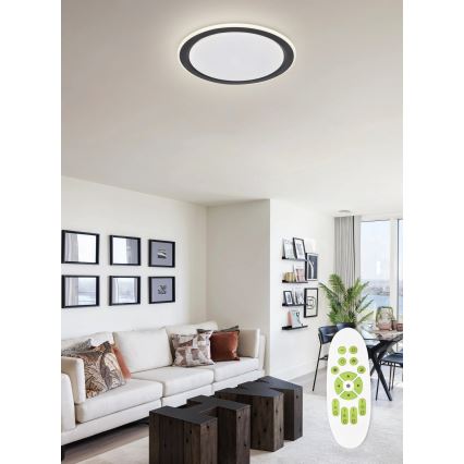 Top Light - Dimbare LED plafondlamp NORMAN LED/60W/230V diameter 49 cm zwart + afstandsbediening