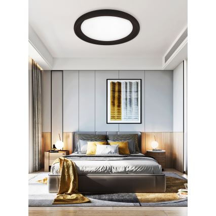 Top Light - Dimbare LED plafondlamp SALERNO LED/60W/230V 3000-6500K diameter 60 cm zwart + afstandsbediening