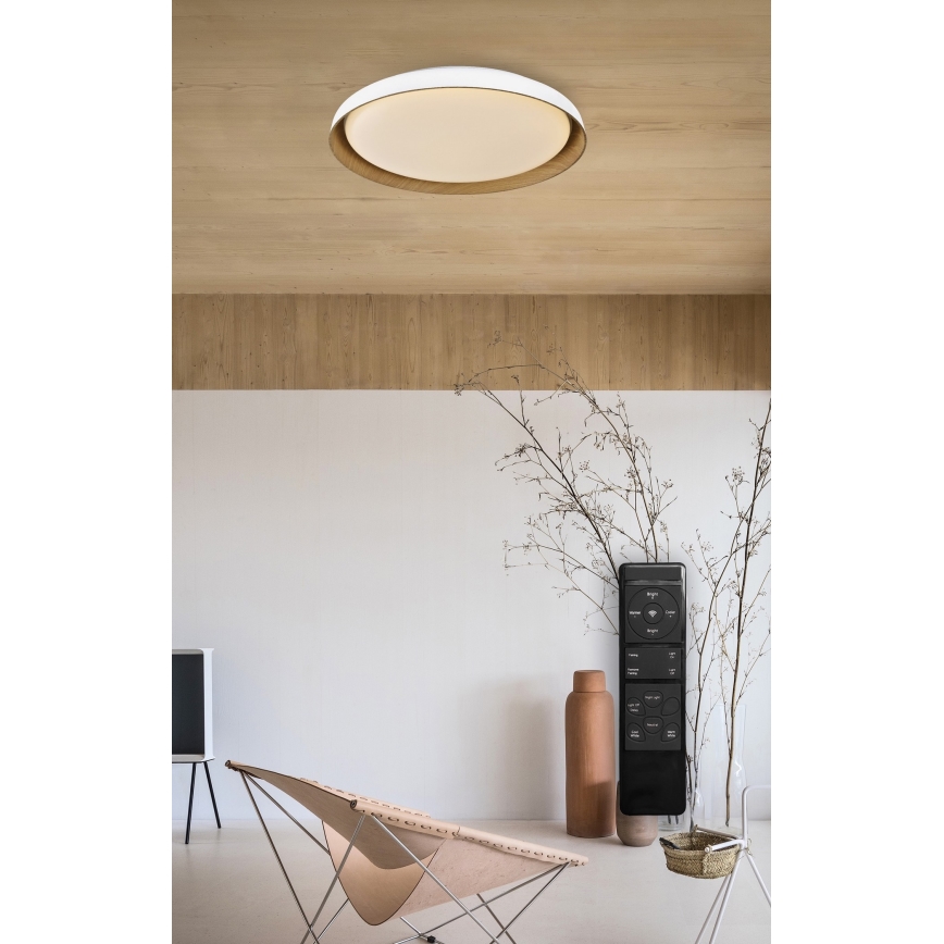 Top Light - Dimbare LED Plafondlamp SATELLITE LED/36W/230V 3000-6500K diameter 43 cm wit/bruin + afstandsbediening