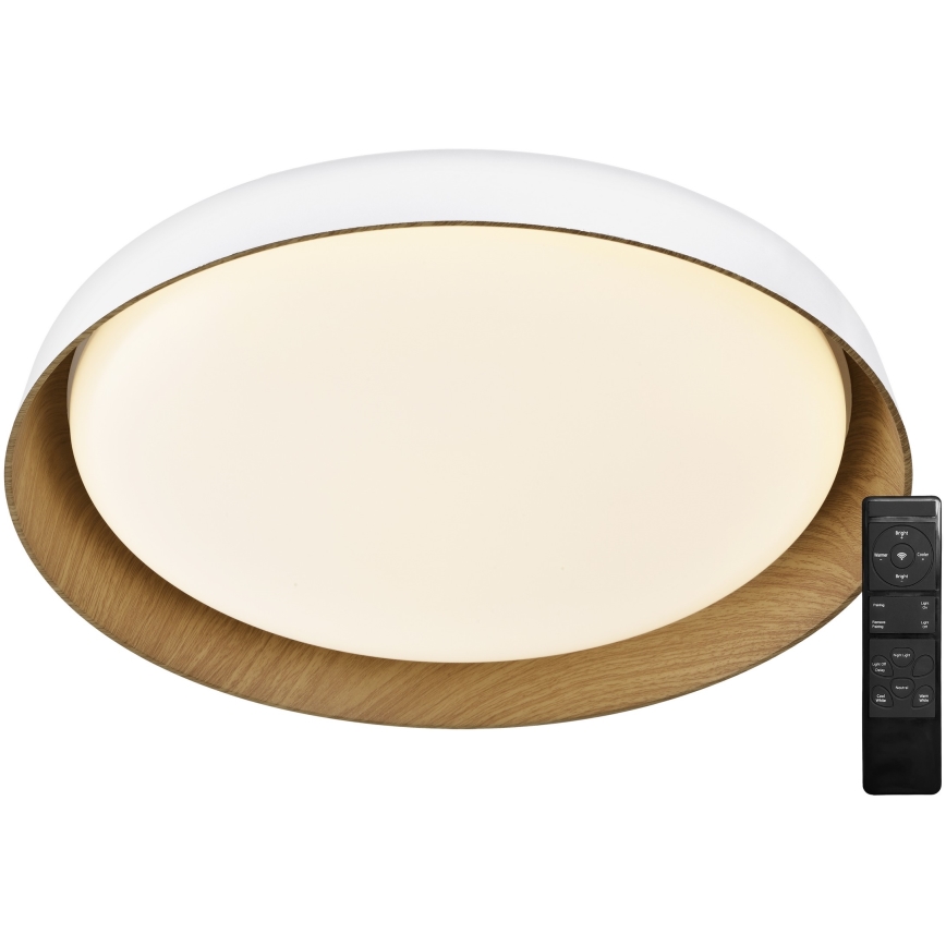 Top Light - Dimbare LED Plafondlamp SATELLITE LED/36W/230V 3000-6500K diameter 43 cm wit/bruin + afstandsbediening