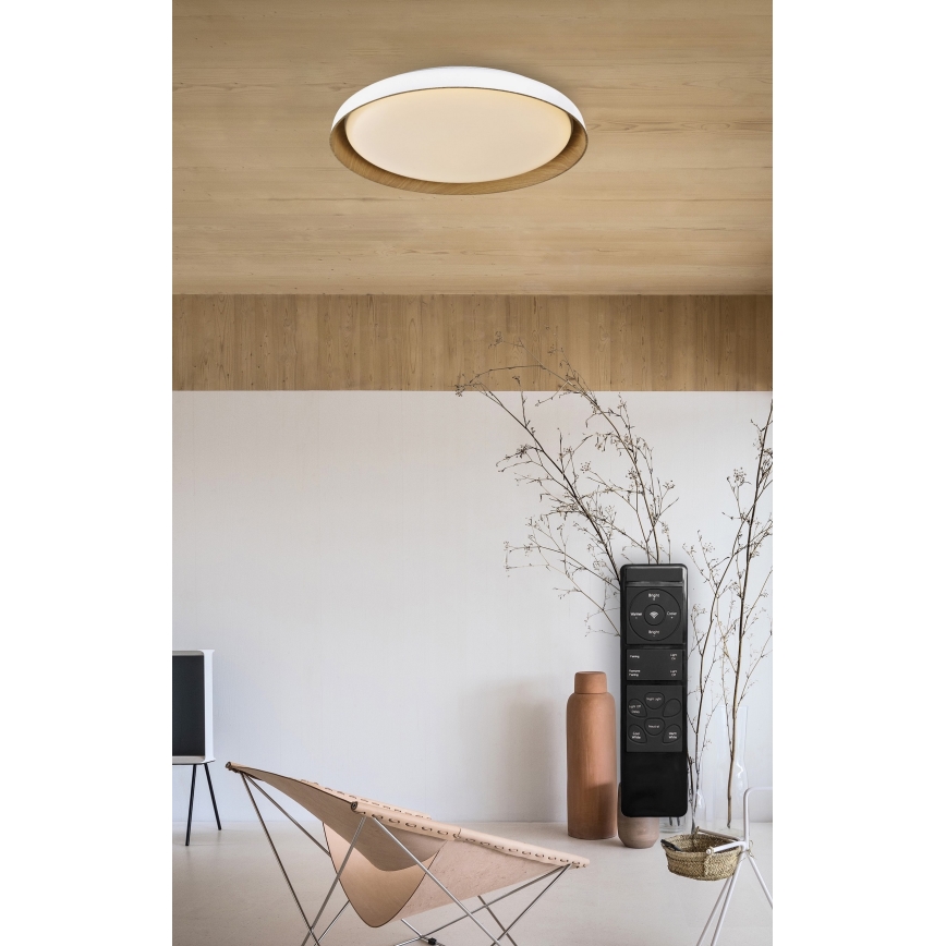 Top Light - Dimbare LED Plafondlamp SATELLITE LED/48W/230V 3000-6500K diameter 53 cm wit/bruin + afstandsbediening