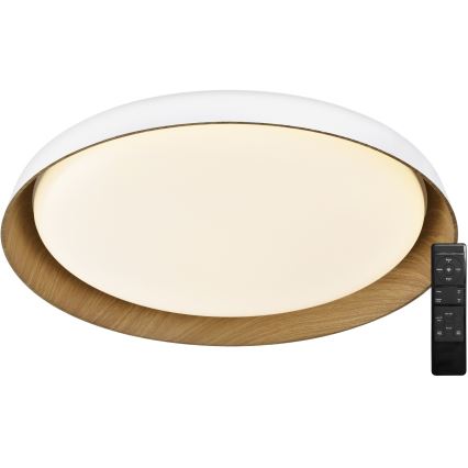 Top Light - Dimbare LED Plafondlamp SATELLITE LED/48W/230V 3000-6500K diameter 53 cm wit/bruin + afstandsbediening