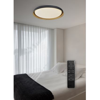 Top Light - Dimbare LED Plafondlamp SATELLITE LED/48W/230V 3000-6500K diameter 53 cm zwart/bruin + afstandsbediening