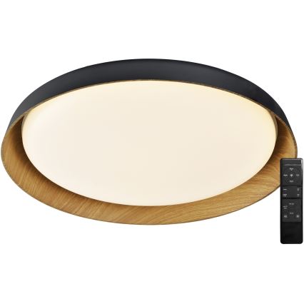 Top Light - Dimbare LED Plafondlamp SATELLITE LED/48W/230V 3000-6500K diameter 53 cm zwart/bruin + afstandsbediening