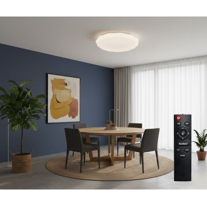 Top Light - LED dimbare badkamerplafondlamp SPARKLE LED/60W/230V 3000-6500K IP44 Ø49 cm wit + afstandsbediening