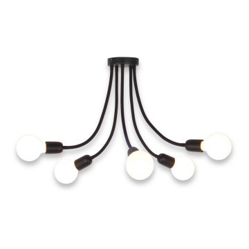 Top Light Galileo 5 C - Zwarte Hanglamp met vaste hanger 5x E27 / 40W / 230V
