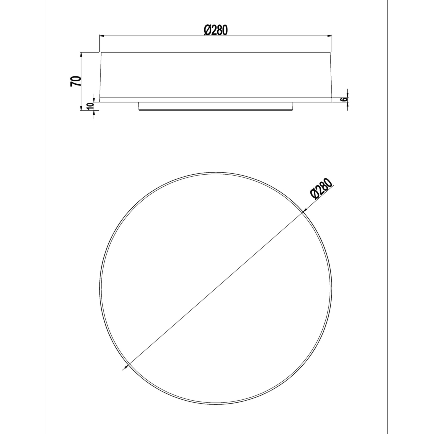 Top Light - LED Dimbare badkamer plafondverlichting BOXTER LED/12/18/24W/230V IP54 3000/4000/6500K diameter 28 cm