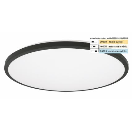 Top Light - LED Badkamer plafondlamp ONYX LED/18W/230V IP44 3000/4000/6500K diameter 34 cm zwart