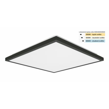 Top Light - LED Badkamer plafondlamp ONYX LED/24W/230V IP44 3000/4000/6500K 38x38 cm zwart